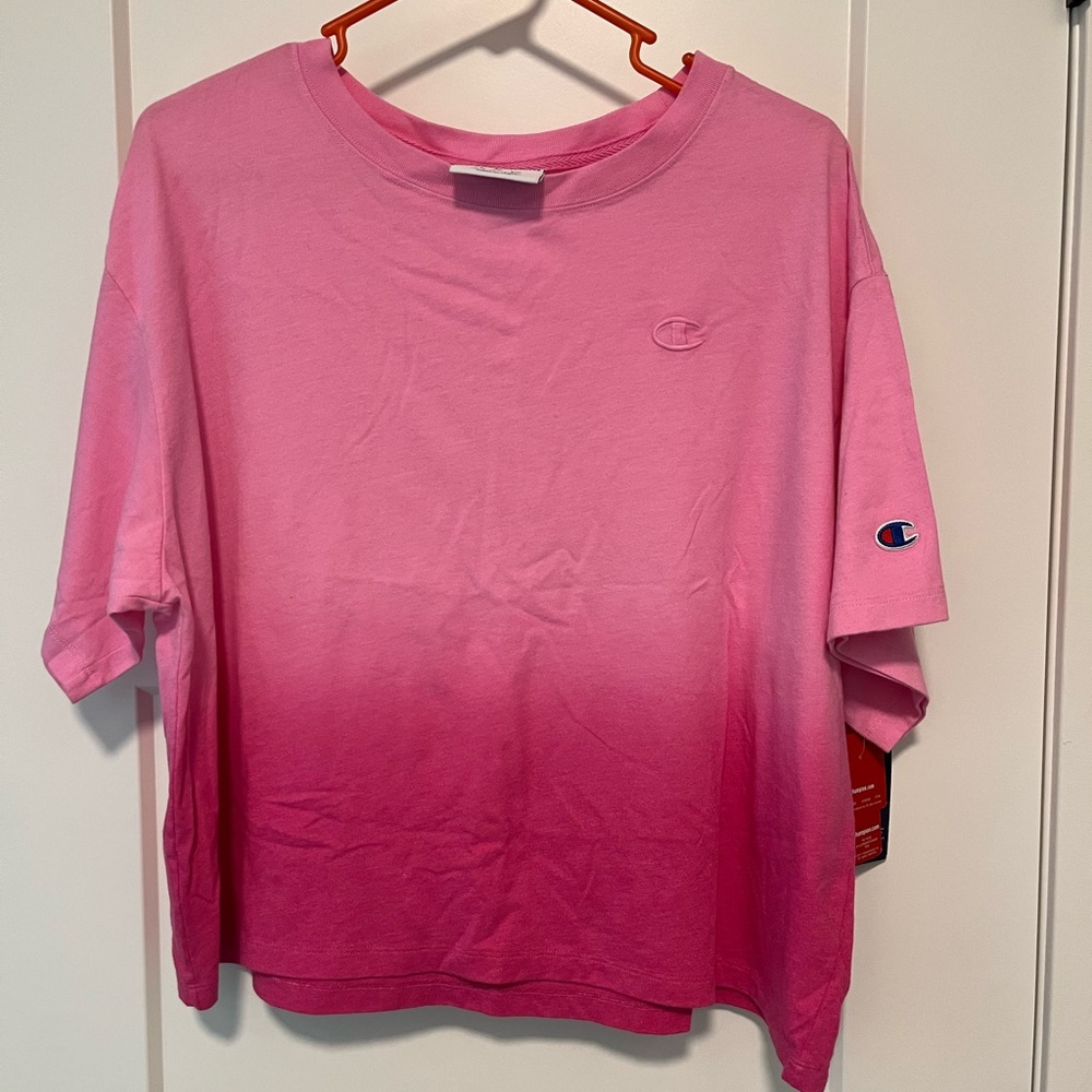 Champion ladies crop t-shirt ombré hot pink XL NWT